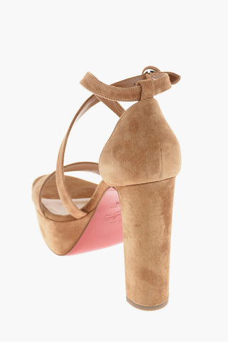12.5cm suede leather LOUBI BEE Ankle-strap sandals