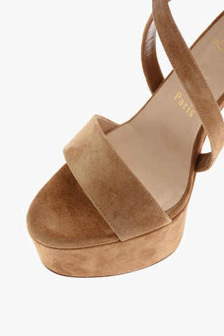 12.5cm suede leather LOUBI BEE Ankle-strap sandals