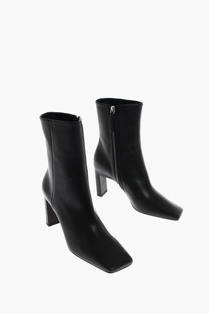 9 cm leather ISA Square Toe High heel ankle boots