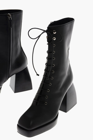 Stivaletti BULLA lace up in pelle 9cm