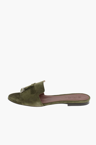 Suede leather Slides