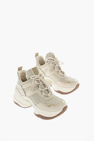 Leather and fabric OLYMPIA Sneakers with glitter details