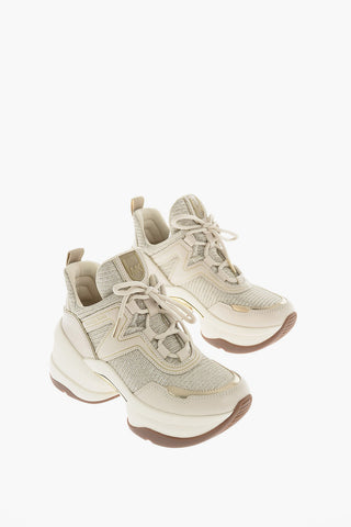 Sneakers OLYMPIA in pelle e tessuto con dettagli glitter