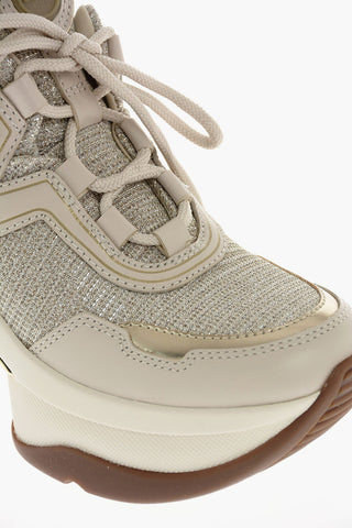 Sneakers OLYMPIA in pelle e tessuto con dettagli glitter