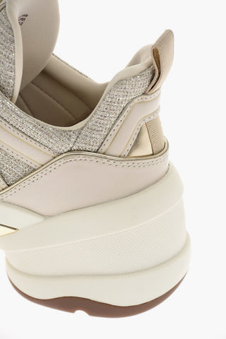 Sneakers OLYMPIA in pelle e tessuto con dettagli glitter