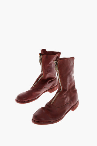 leather Ankle boots with zip closure