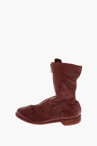 leather Ankle boots with zip closure