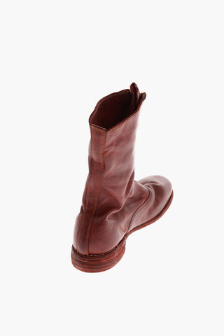 leather Ankle boots with zip closure