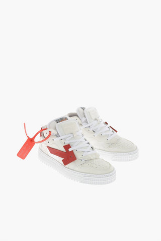 leather and fabric sneakers