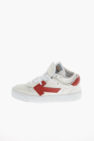 leather and fabric sneakers