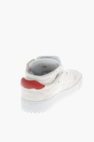 leather and fabric sneakers