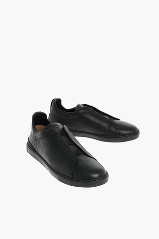 COUTURE XXX Textured Leather TRIPLE STITCH Slip On Sneakers