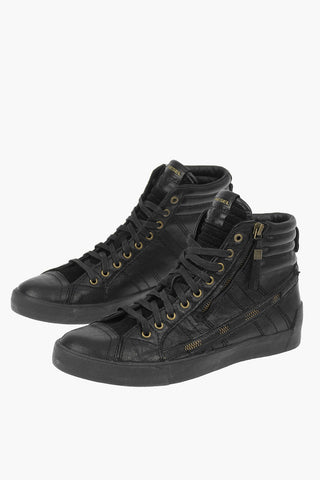 leather Sneakers with Zip