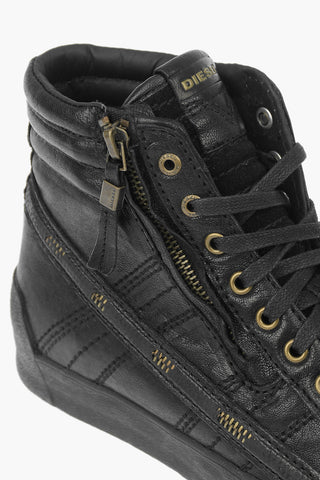 leather Sneakers with Zip