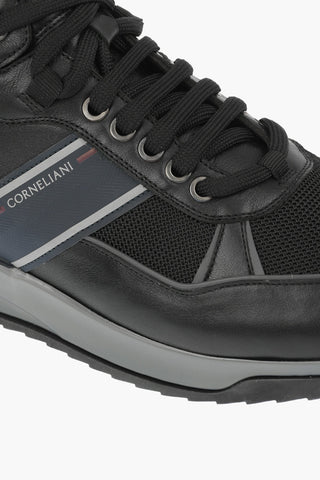 Fabric and Leather High Sneakers