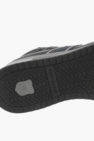Fabric and Leather High Sneakers