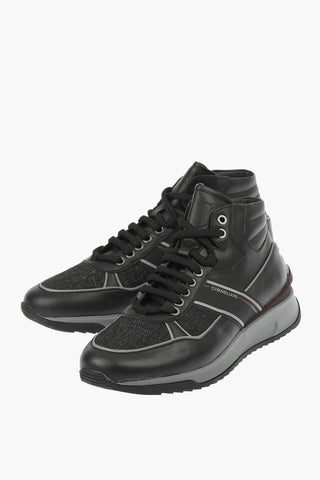 Sneakers Alte in Pelle e Tessuto