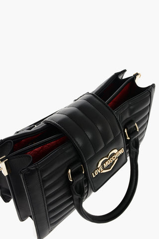 LOVE Bauletto in  ecopelle trapuntato con tracolla revovibile