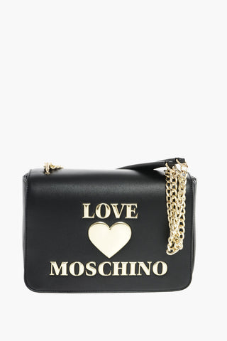 LOVE Borsa in ecopelle con tracolla a catena