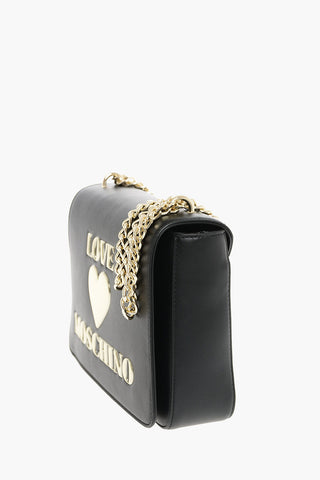 LOVE Borsa in ecopelle con tracolla a catena