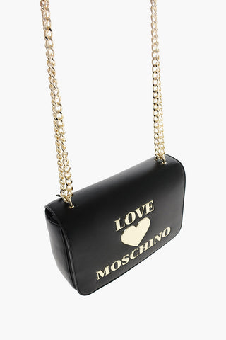 LOVE Borsa in ecopelle con tracolla a catena
