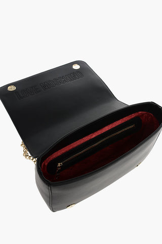 LOVE Borsa in ecopelle con tracolla a catena