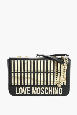 LOVE leather Baguette bag with chain shoulder strap
