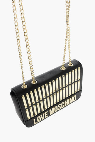 LOVE leather Baguette bag with chain shoulder strap