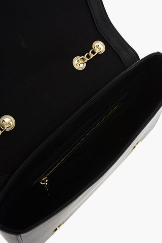 LOVE leather Baguette bag with chain shoulder strap