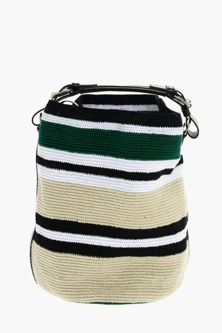 Canvas Bucket Basg with Leather Trimmings