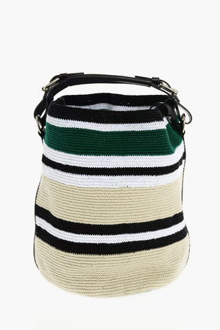 Canvas Bucket Basg with Leather Trimmings