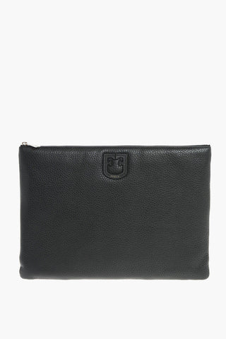 Leather Zipped Clutch