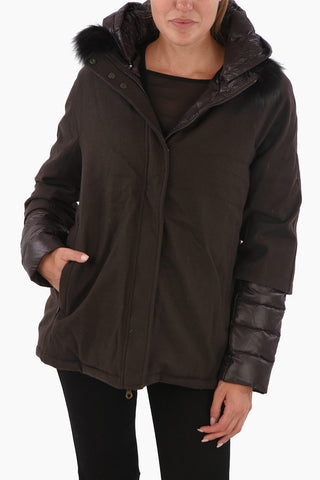 Fox Fur Application EIBHLIN Unstructured Down Jacket
