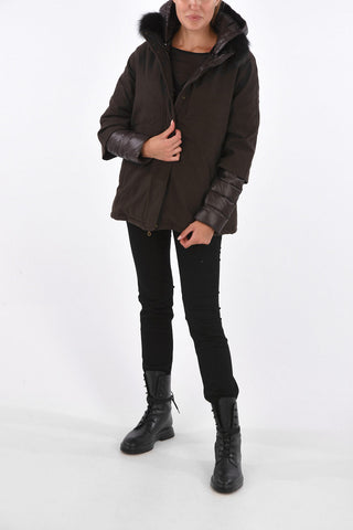 Fox Fur Application EIBHLIN Unstructured Down Jacket