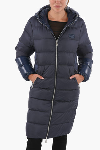 Zipped Pocket MIAPLACIDUS Long-Line Down Jacket