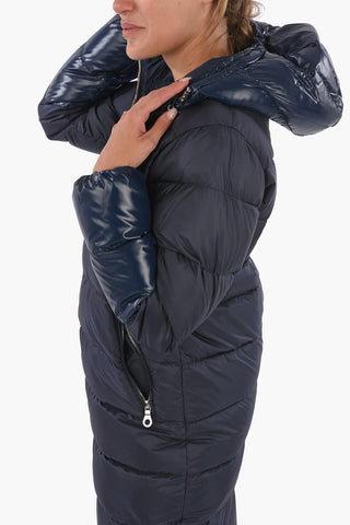 Zipped Pocket MIAPLACIDUS Long-Line Down Jacket