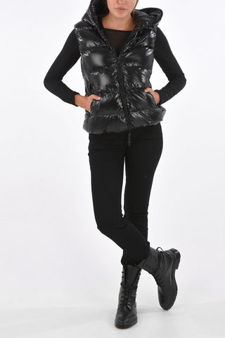 Elastic Hem Sleeveless FEBE Down Jacket 