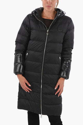 Zipped Pocket MIAPLACIDUS Long-Line Down Jacket