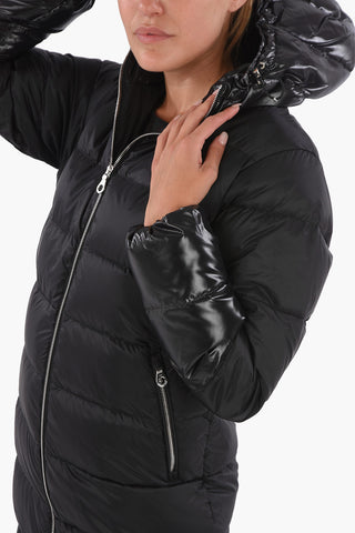 Zipped Pocket MIAPLACIDUS Long-Line Down Jacket