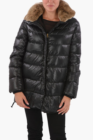 Rabbit Fur Collar DEIRDRE Over-Sized Down Jacket