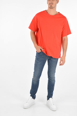 Oversized T-shirt with Stretchy Knit Insert