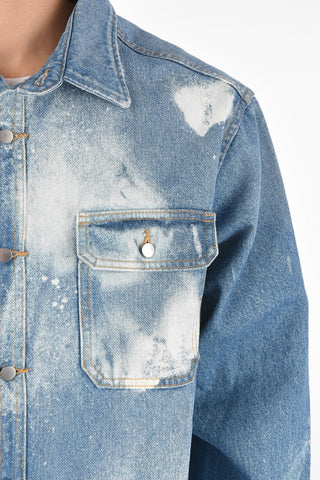 Giubbotto Oversized in Denim Distressed