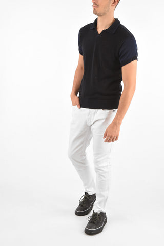 Maglia in Cotone a Maniche Corte con Colletto