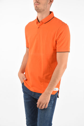 ARMANI EXCHANGE back print polo shirt