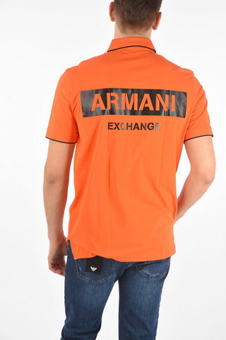 ARMANI EXCHANGE back print polo shirt