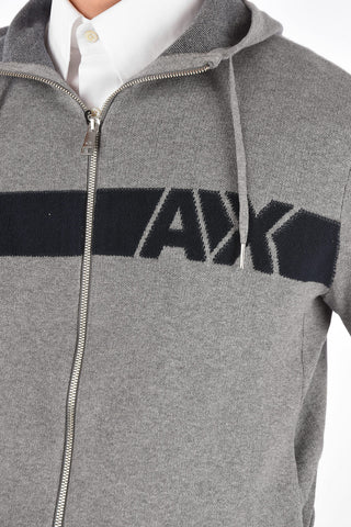 ARMANI EXCHANGE hooded sweater with zip closure