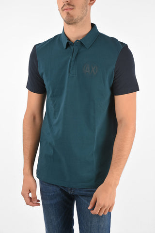 ARMANI EXCHANGE piquè cotton 3 button polo shirt