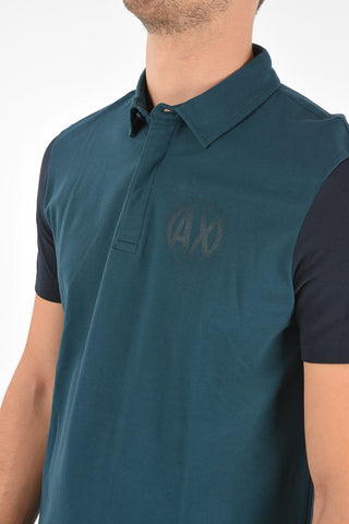 ARMANI EXCHANGE piquè cotton 3 button polo shirt