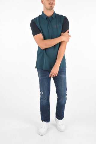 ARMANI EXCHANGE piquè cotton 3 button polo shirt