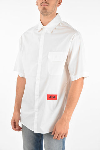 Camicia Oversized a Maniche Corte